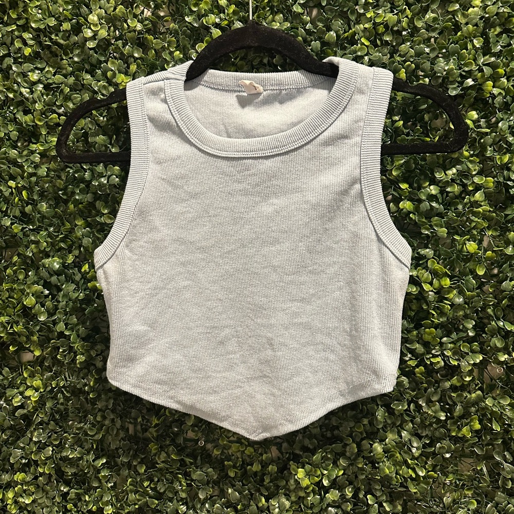 High neck cropped tank top